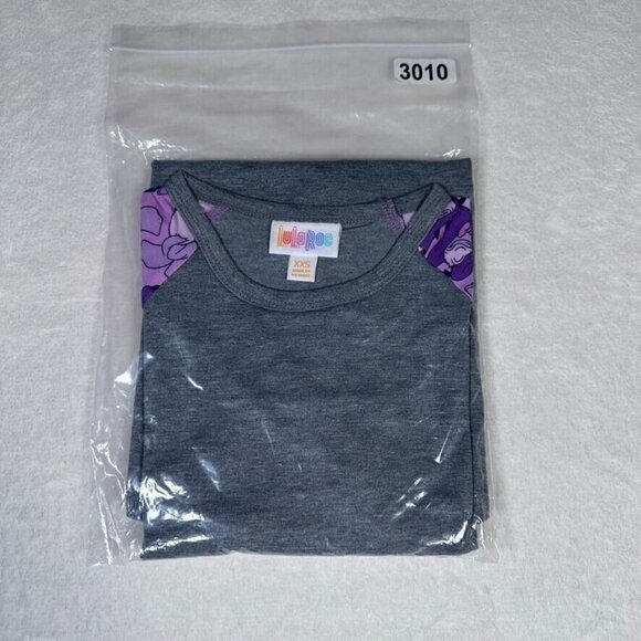 LuLaRoe Women's Randy XXS Shirt Raglan Donald Duck Grey Purple Disney Unicorn - Picture 7 of 7